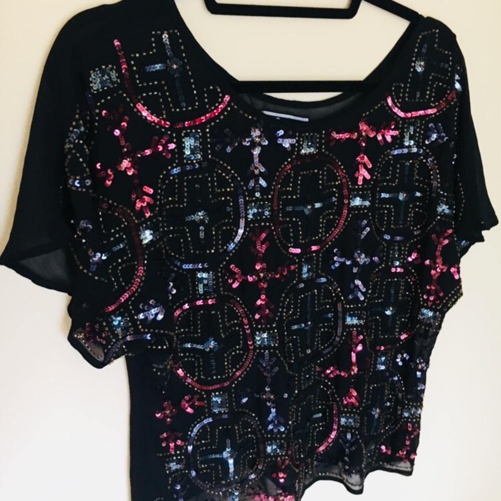 Brand new Party wear sequins work free size top
